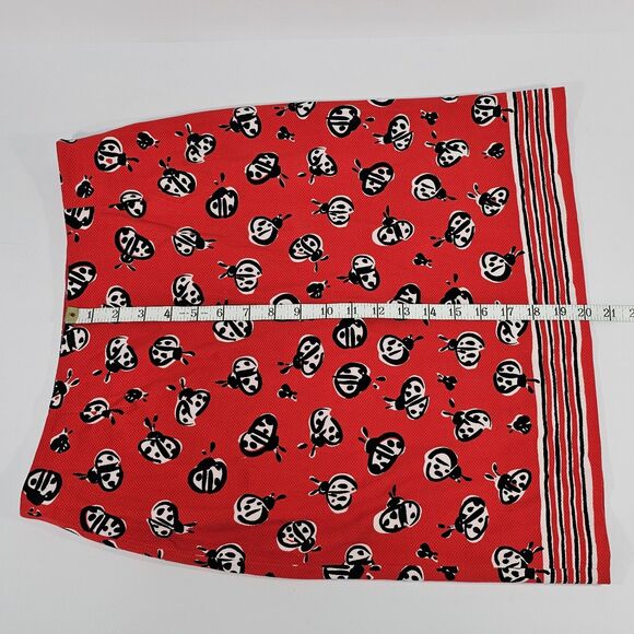 Talbots Red Ladybug Print Stretch Cotton Pencil Skirt Size 10 - Picture 6 of 6